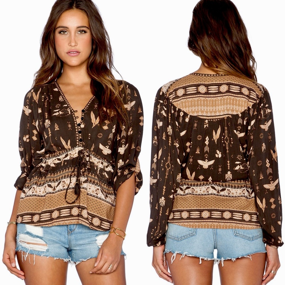Spell and the Gypsy Collective Black Mustang Rayon Phoenix Blouse